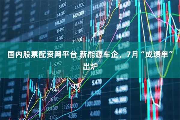 国内股票配资网平台 新能源车企，7月“成绩单”出炉