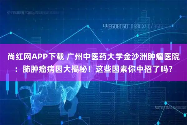 尚红网APP下载 广州中医药大学金沙洲肿瘤医院：肺肿瘤病因大揭秘！这些因素你中招了吗？
